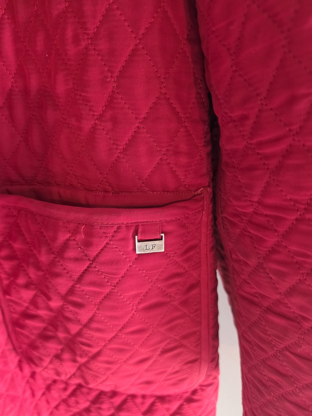 London Fog Quilted Red Button-Front Jacket S/M - Picture 4 of 8